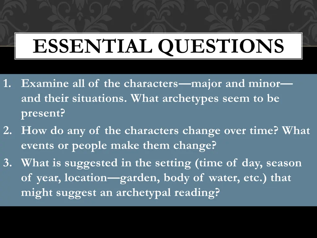 essential questions