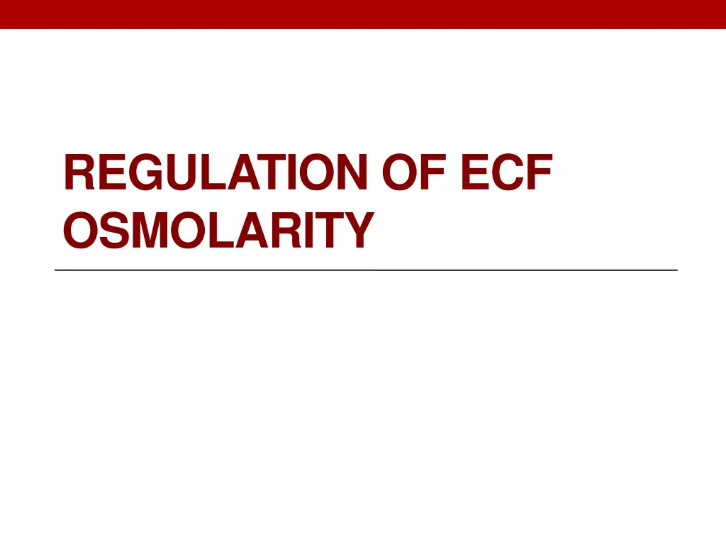 regulation of ecf osmolarity