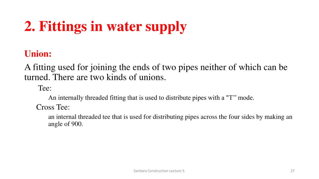 2 fittings in water supply 2