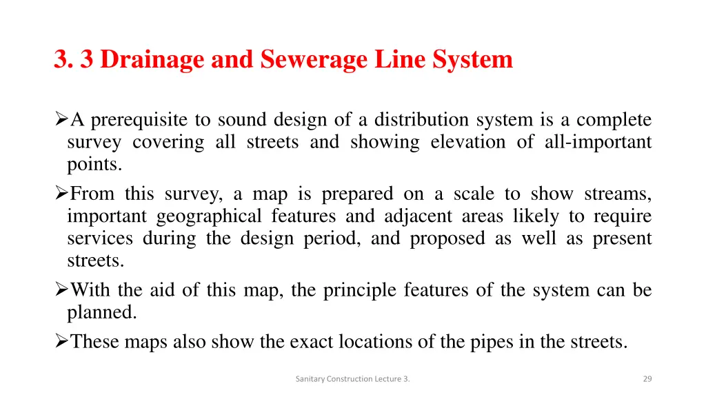 3 3 drainage and sewerage line system