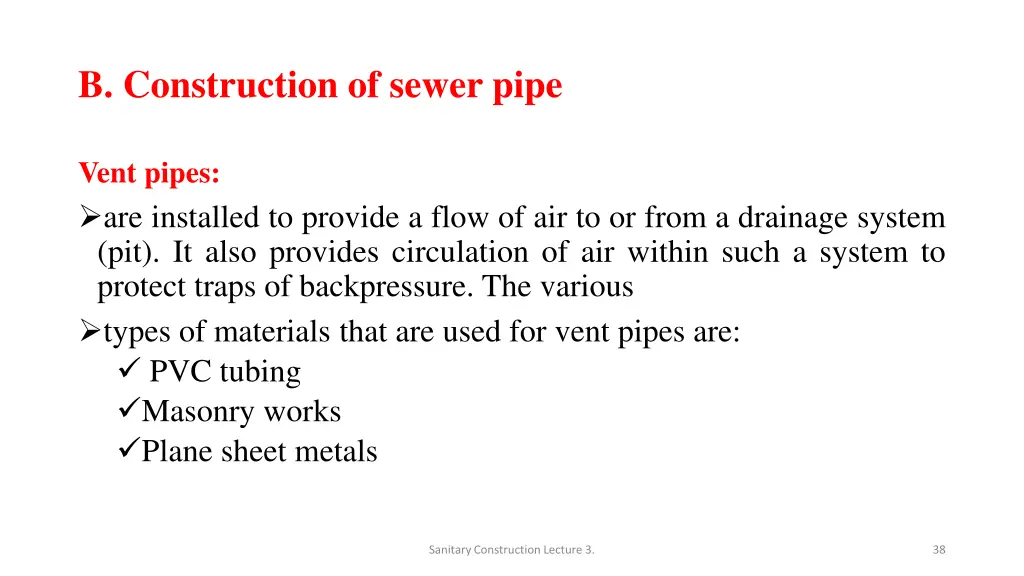 b construction of sewer pipe 1