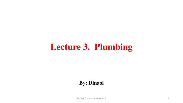 lecture 3 plumbing