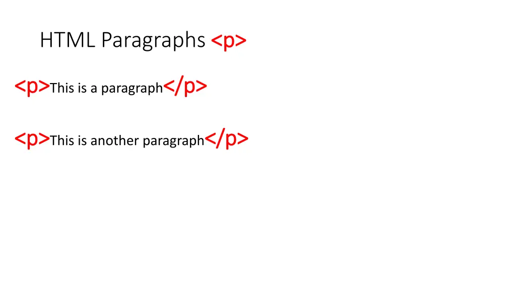 html paragraphs p