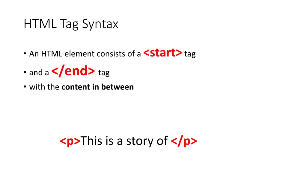 html tag syntax