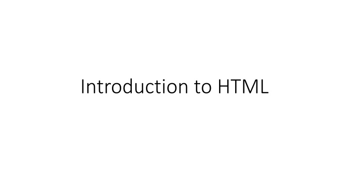 introduction to html