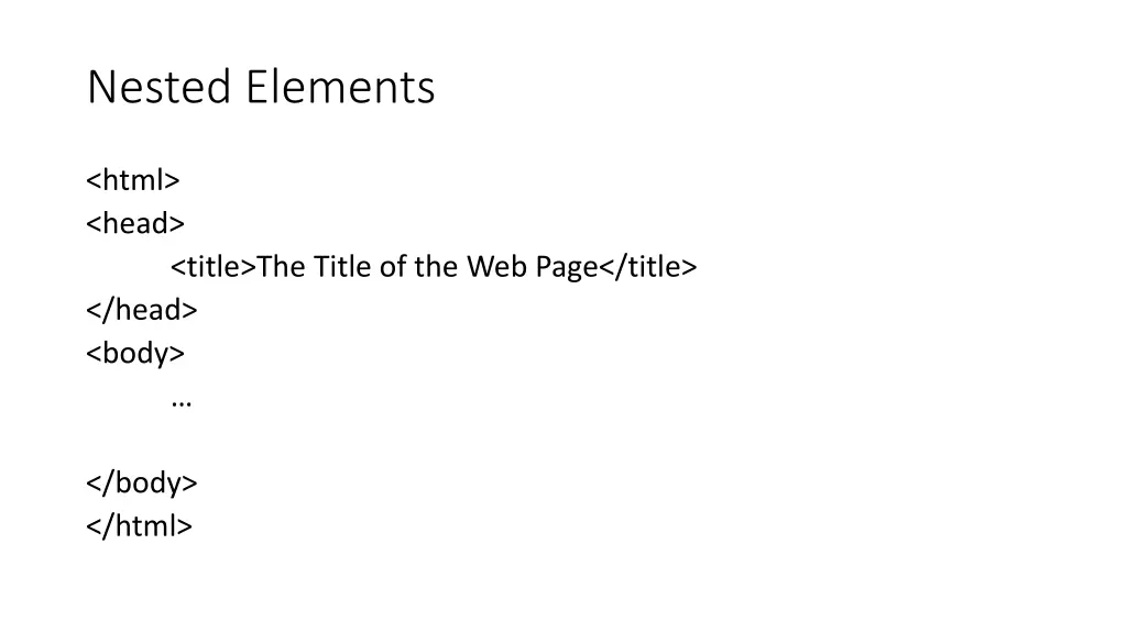 nested elements