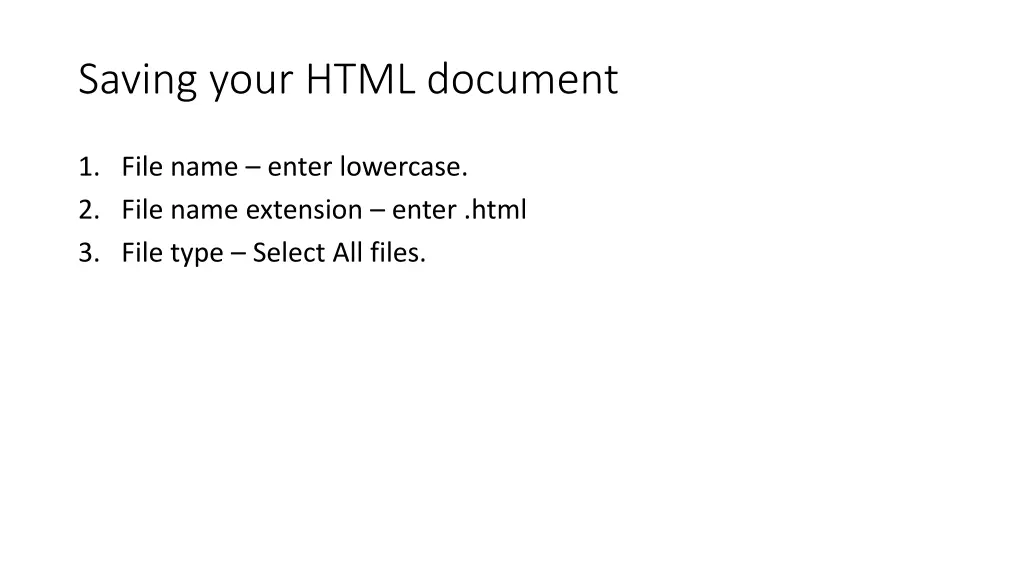 saving your html document