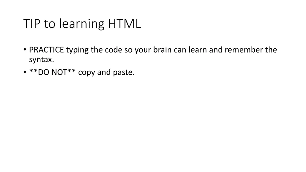 tip to learning html