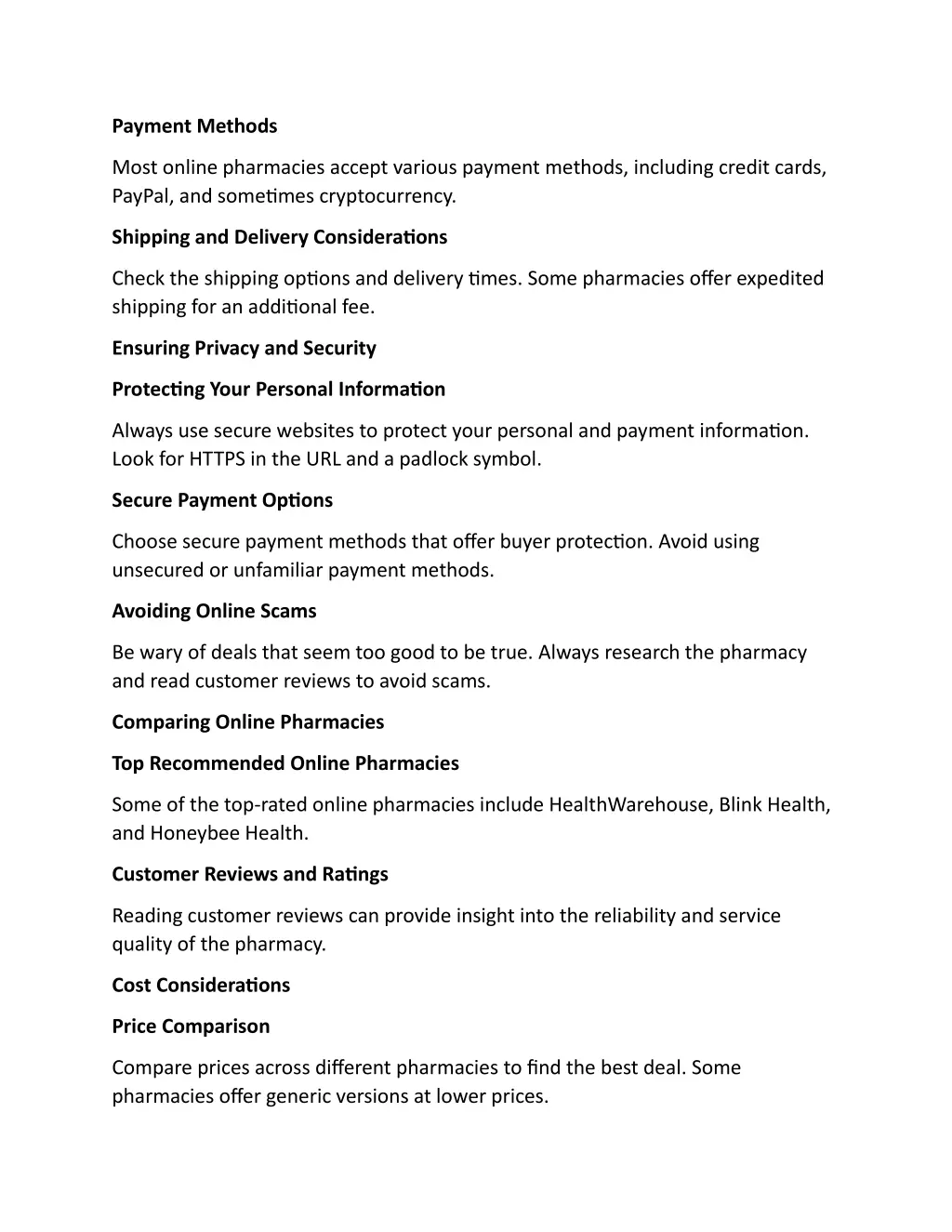 payment methods