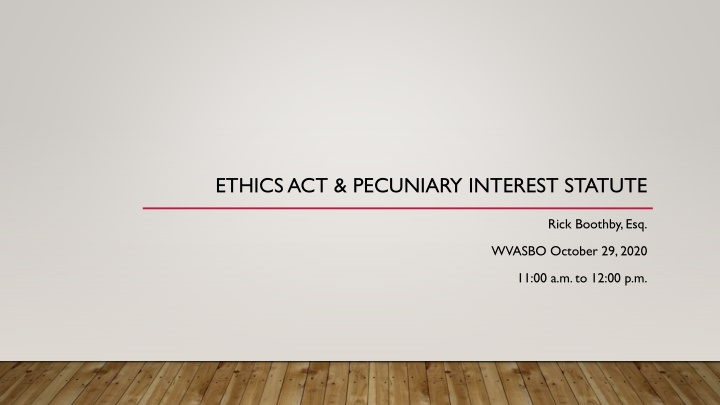 ethics act pecuniary interest statute