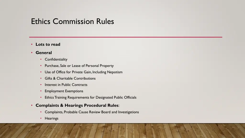 ethics commission rules