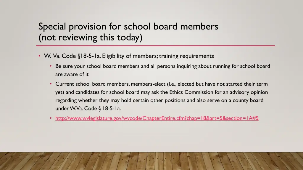 special provision for school board members