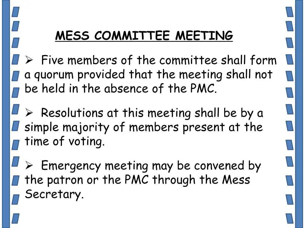 mess committee meeting