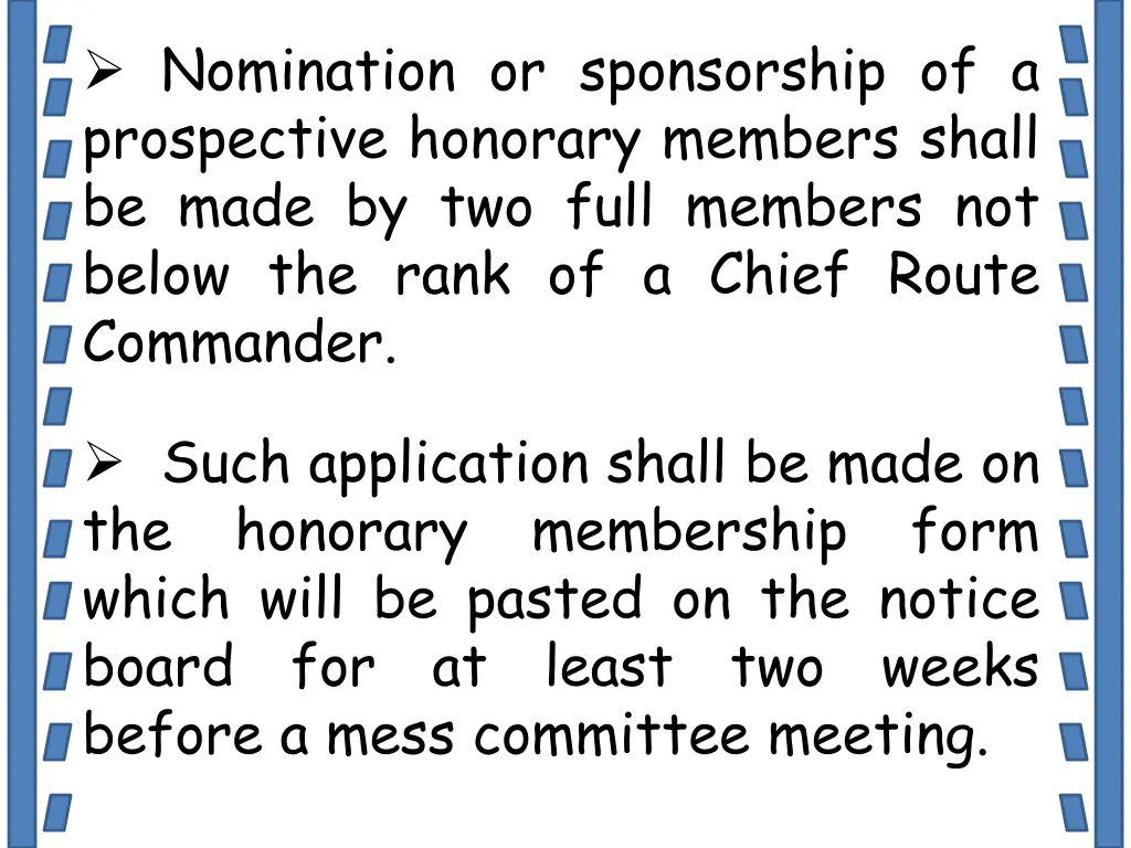 nomination or sponsorship of a prospective