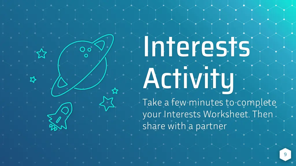 interests activity take a few minutes to complete