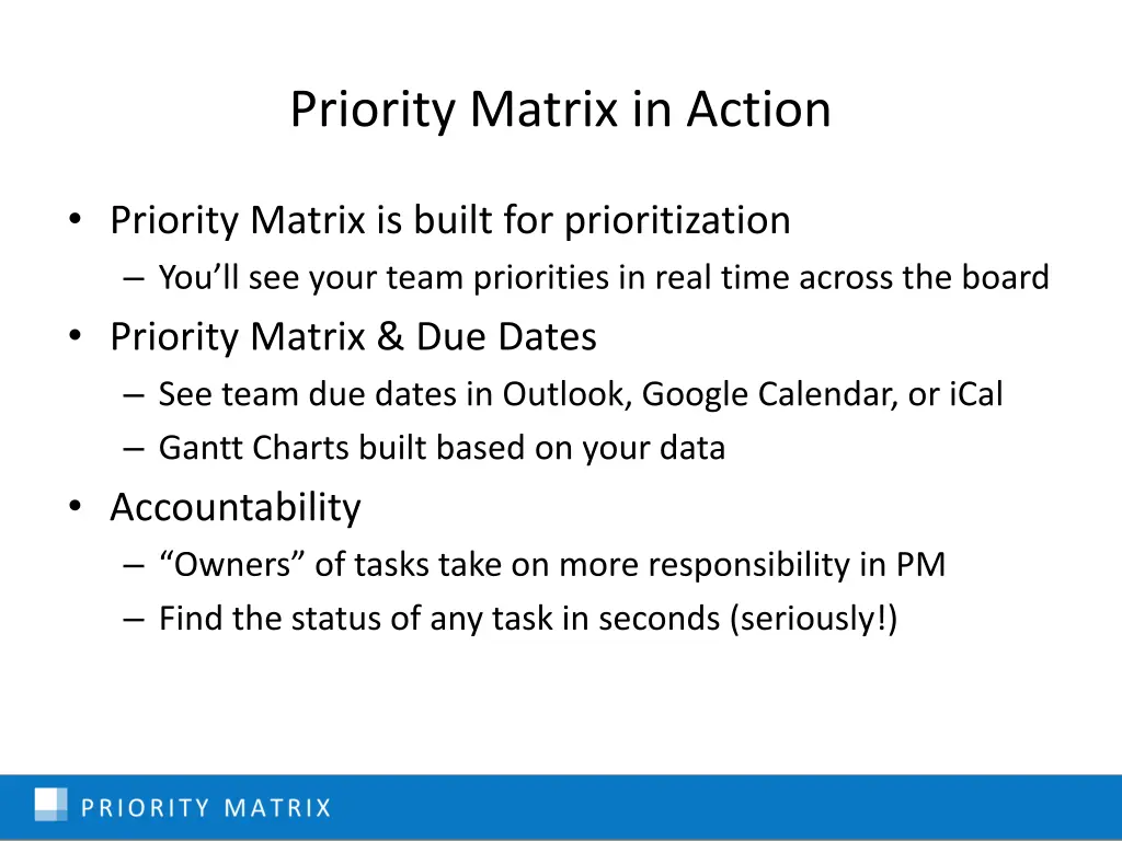 priority matrix in action