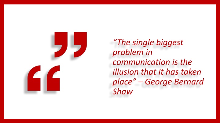 the single biggest problem in communication