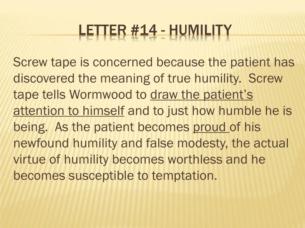 letter 14 humility