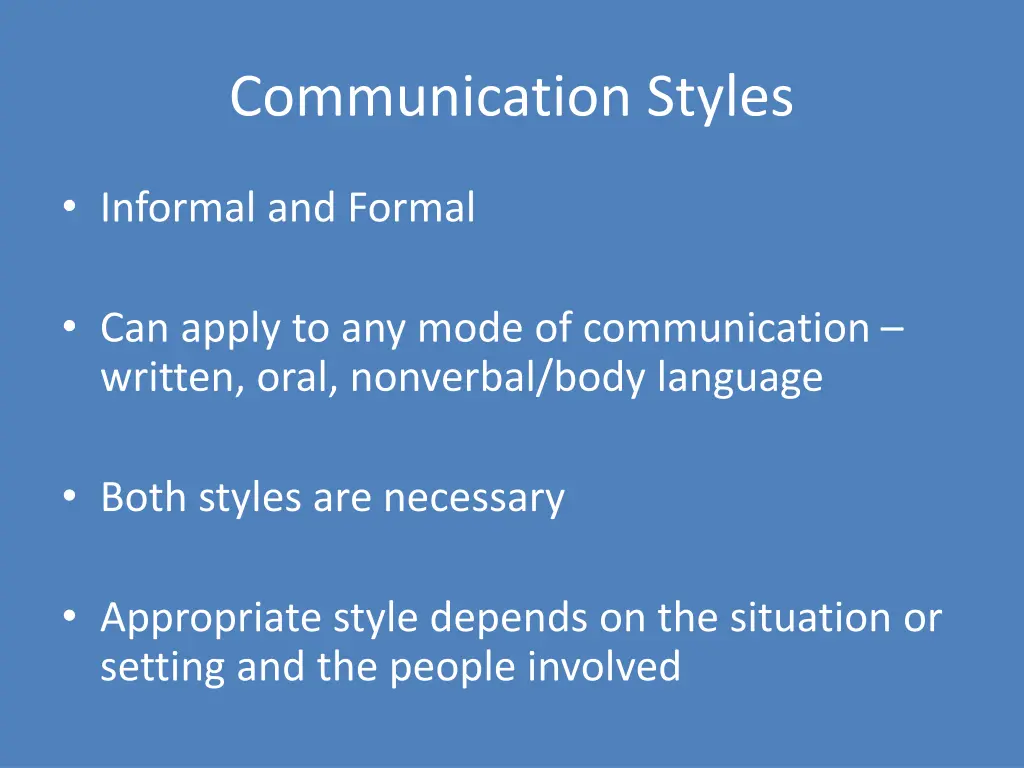 communication styles