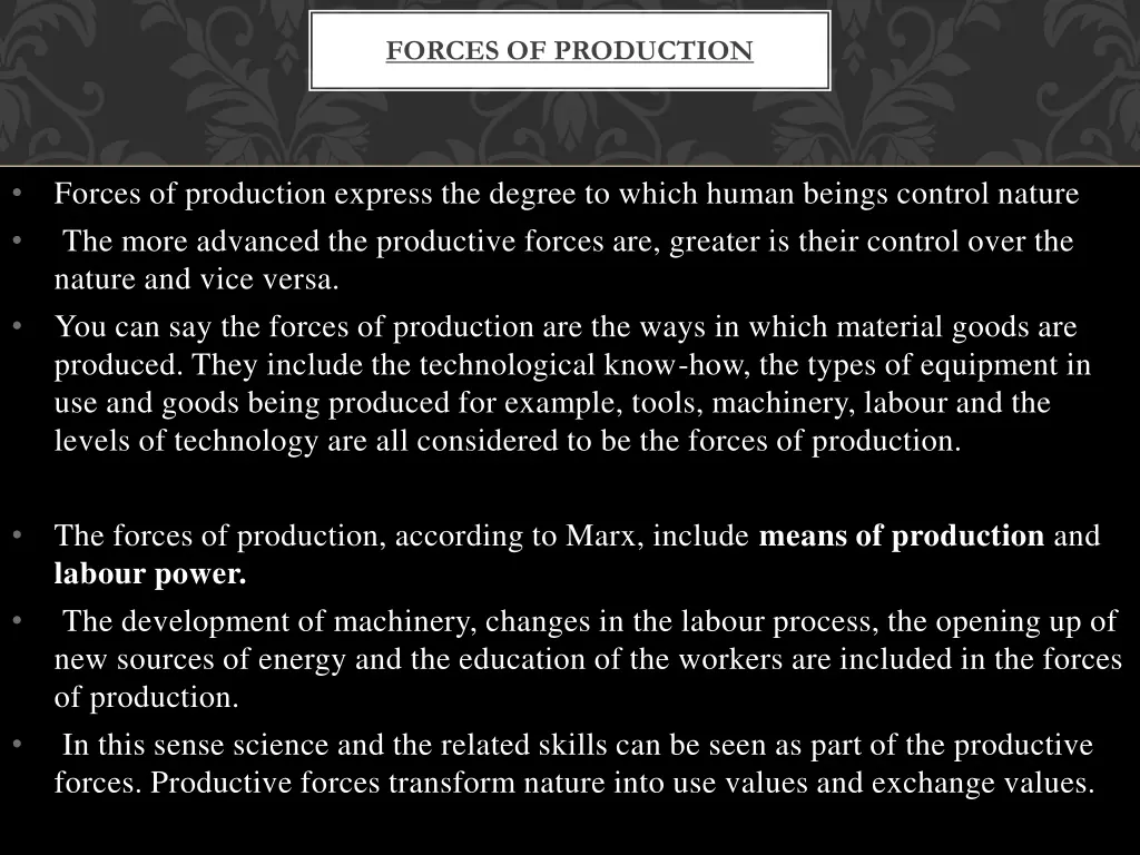 forces of production