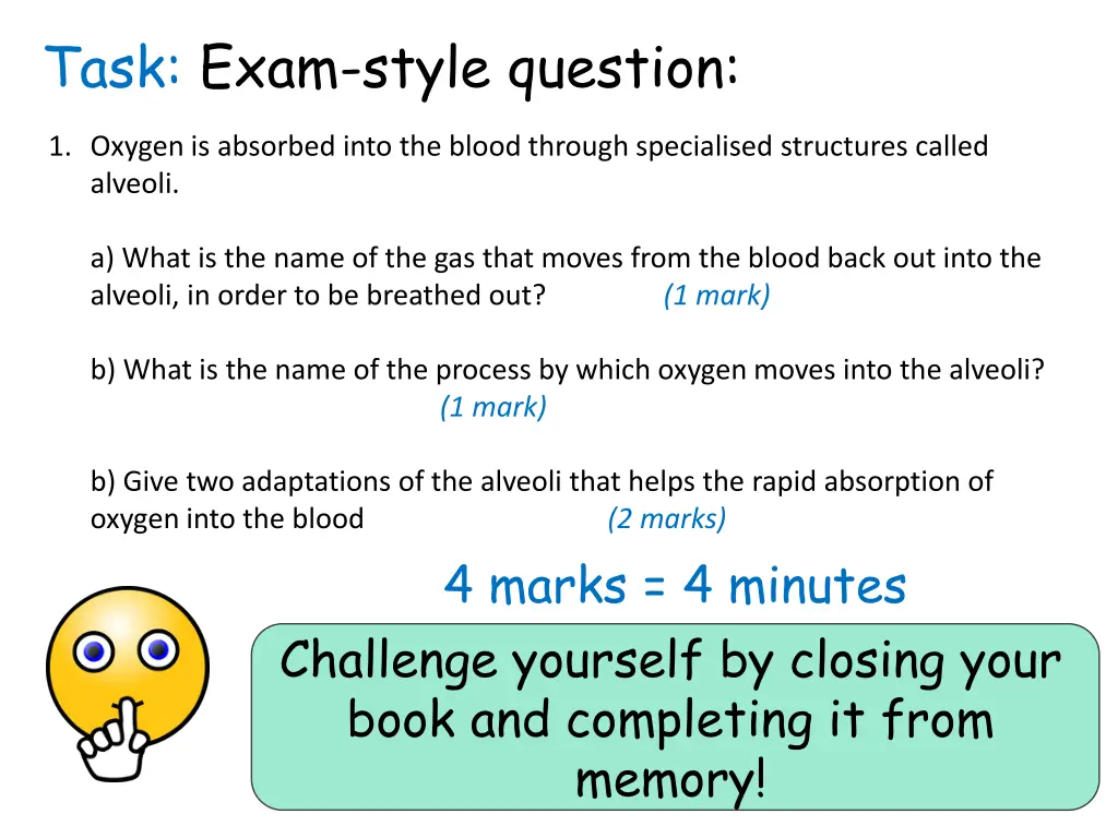 task exam style question