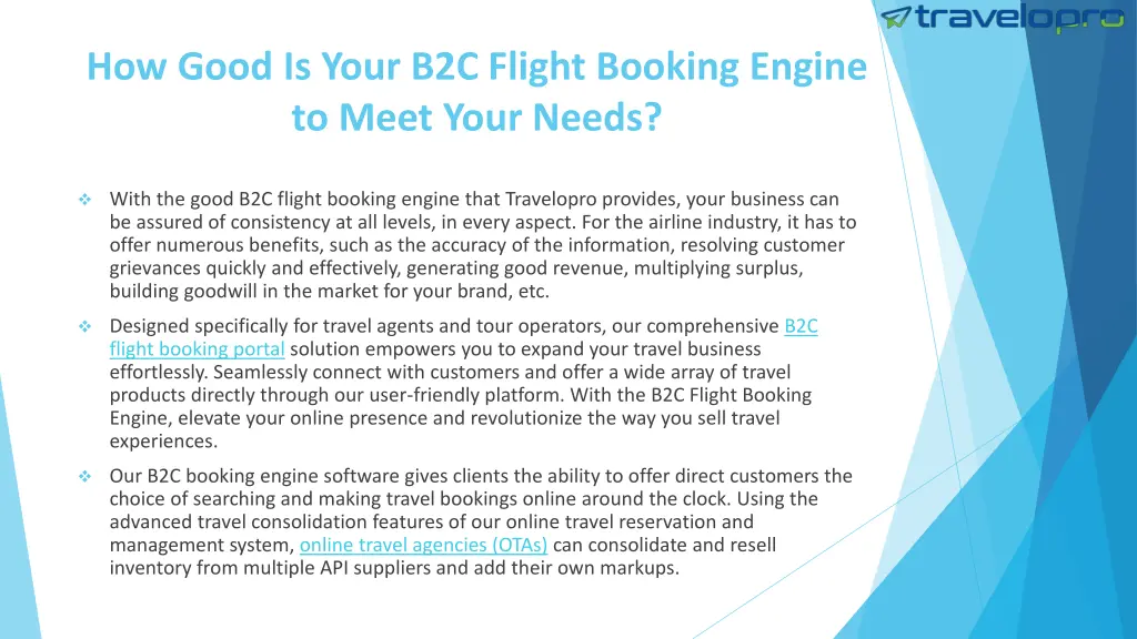 how good is your b2c flight booking engine