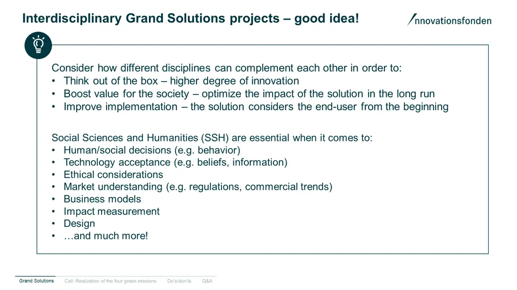 interdisciplinary grand solutions projects good