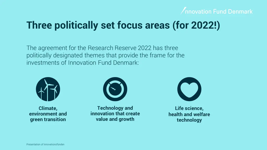 three politically set focus areas for 2022