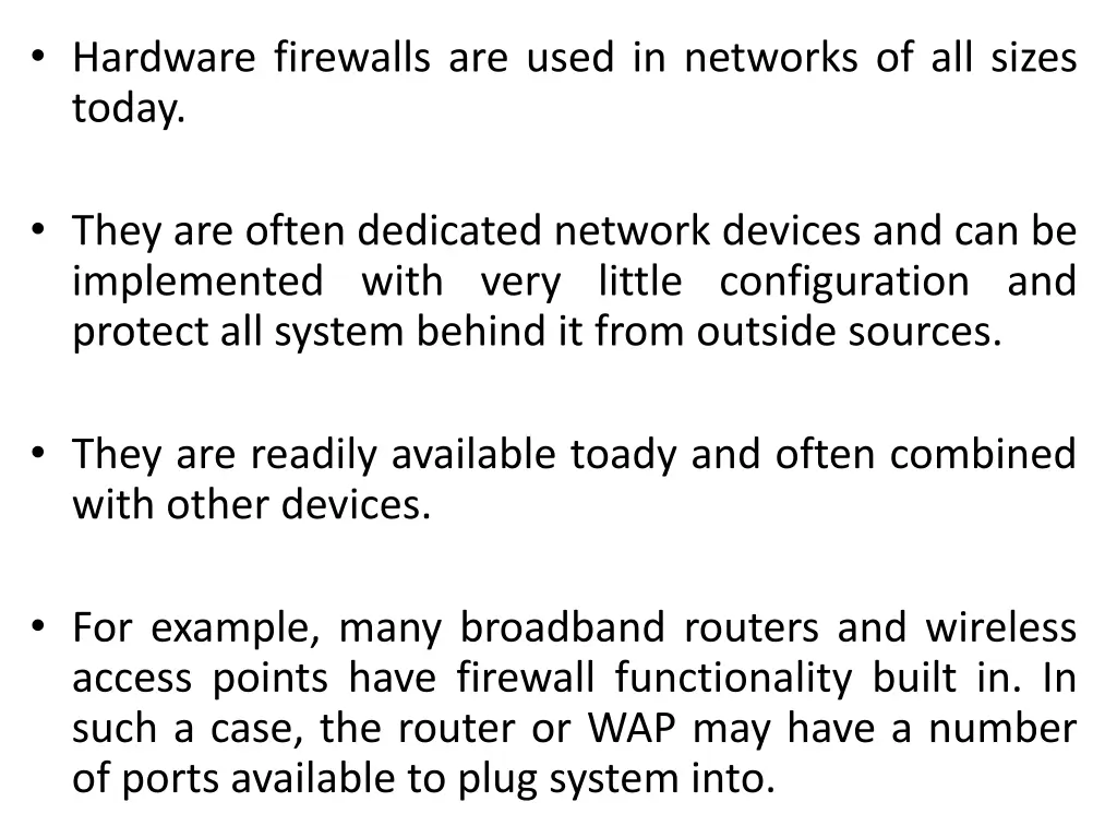 hardware firewalls are used in networks