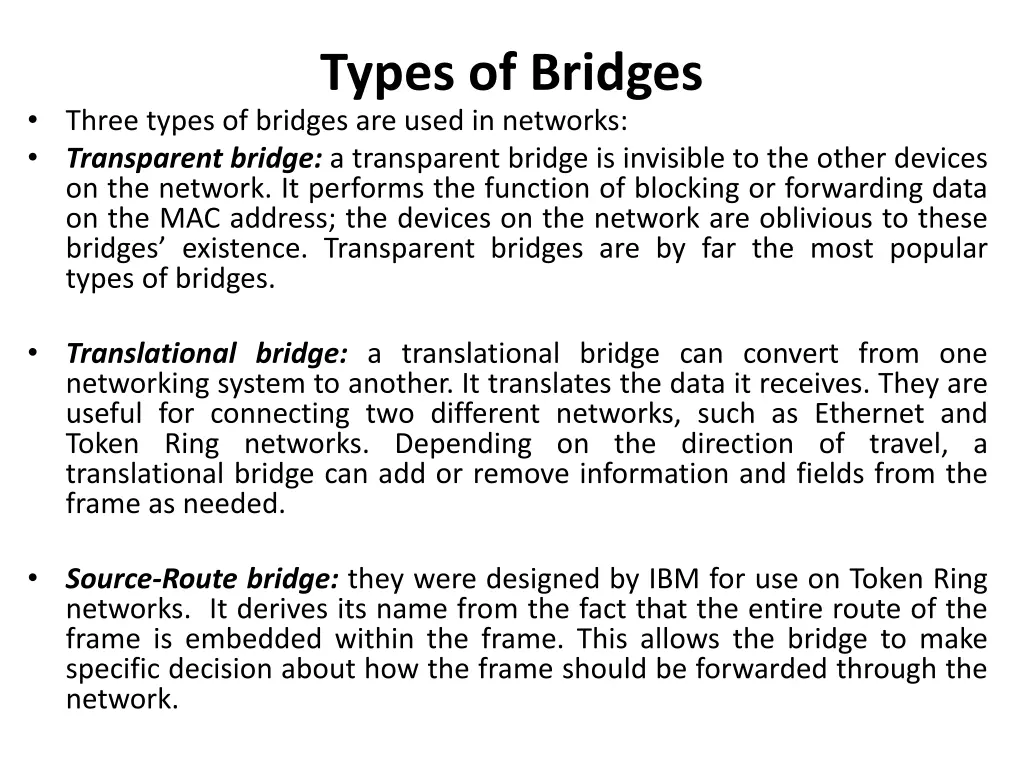 types of bridges