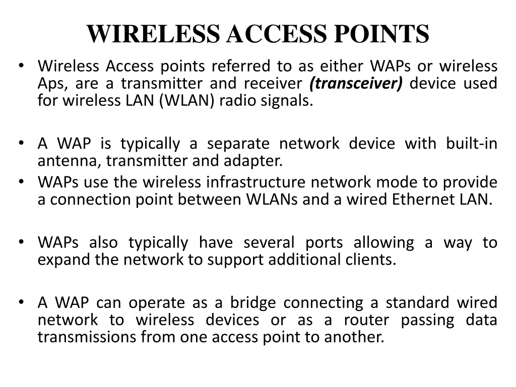 wireless access points wireless access points