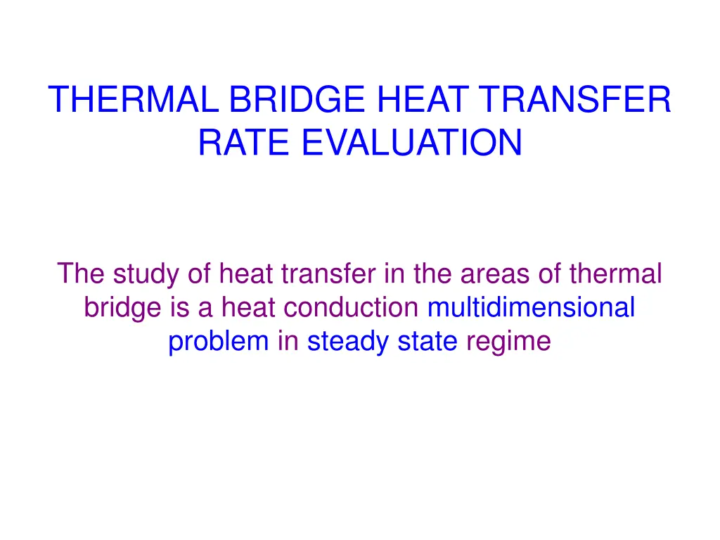 thermal bridge heat transfer rate evaluation