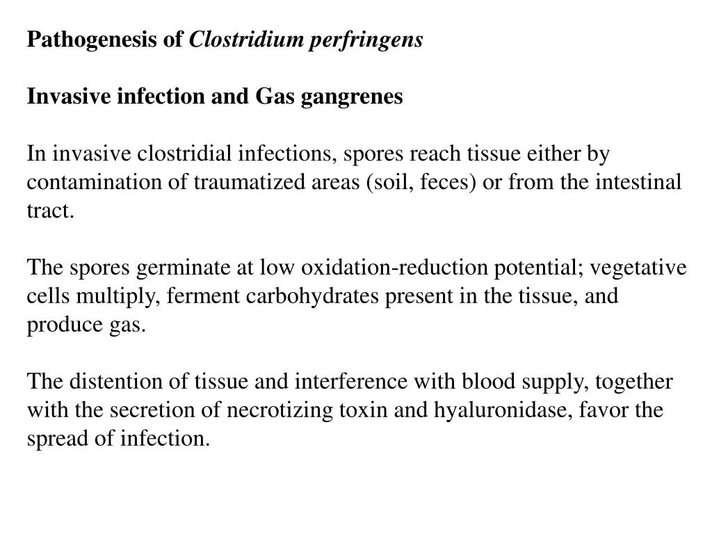 pathogenesis of clostridium perfringens