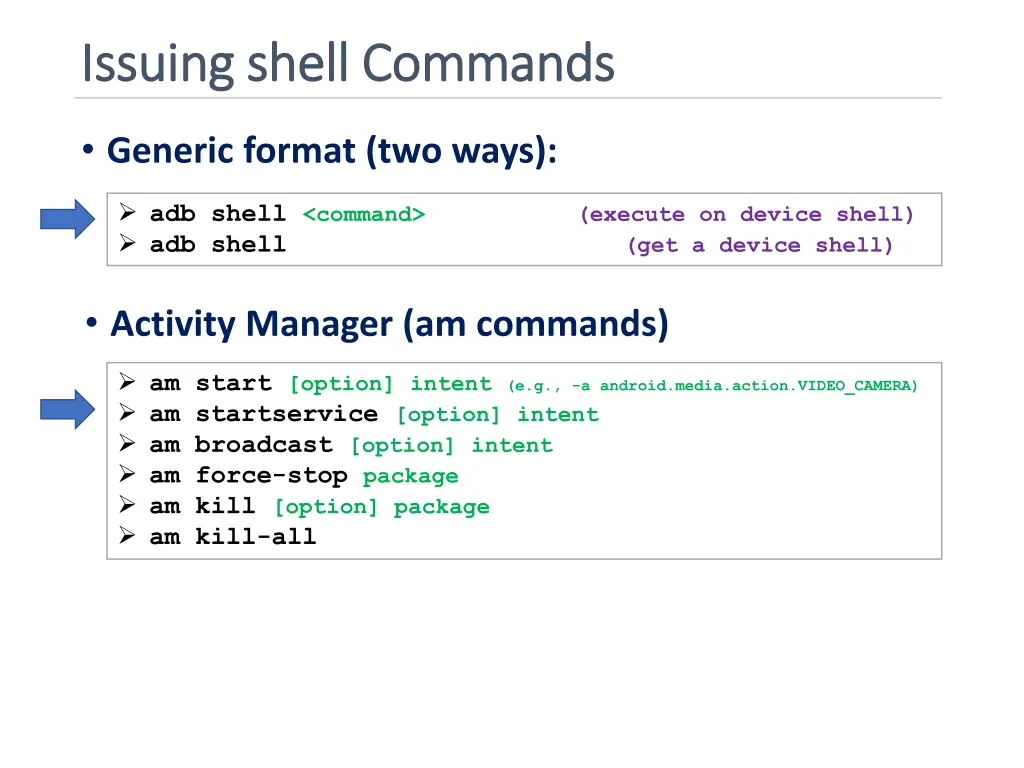 issuing shell commands issuing shell commands