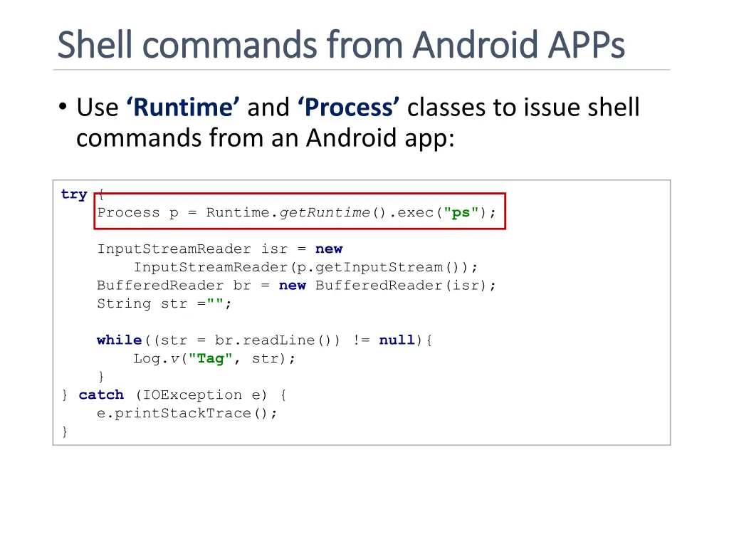 shell commands from android apps shell commands