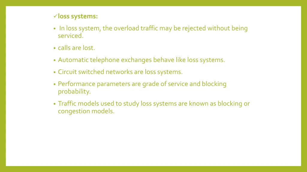 loss systems