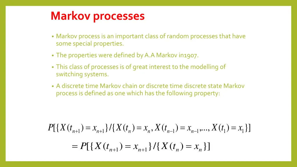 markov processes