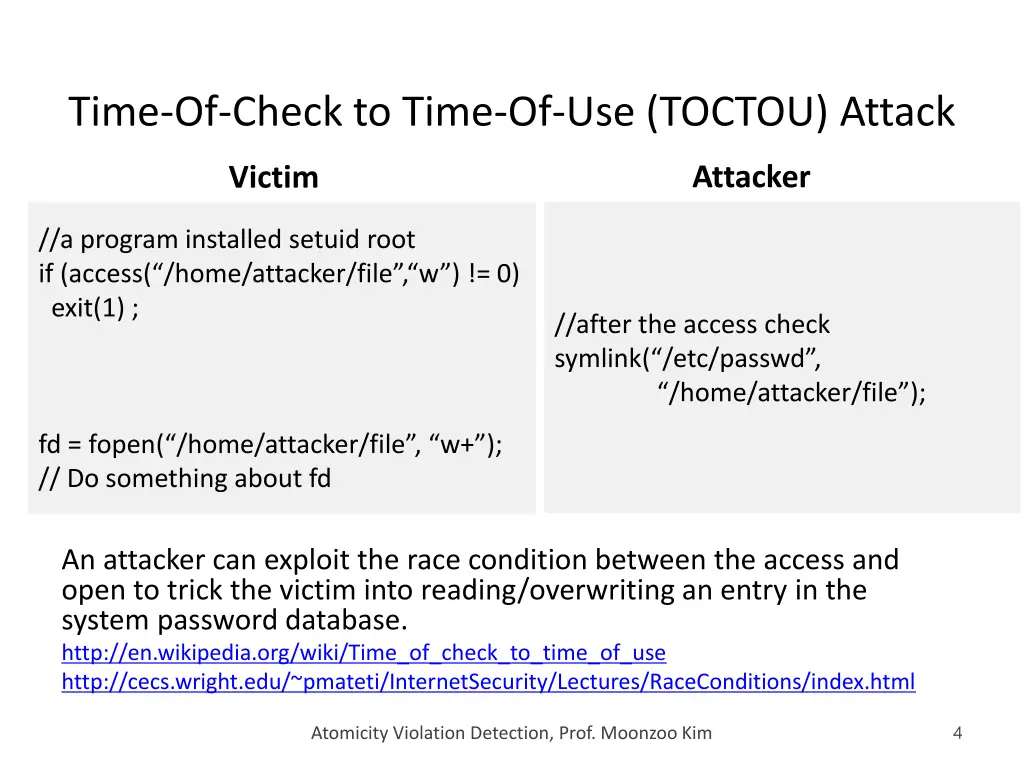 time of check to time of use toctou attack