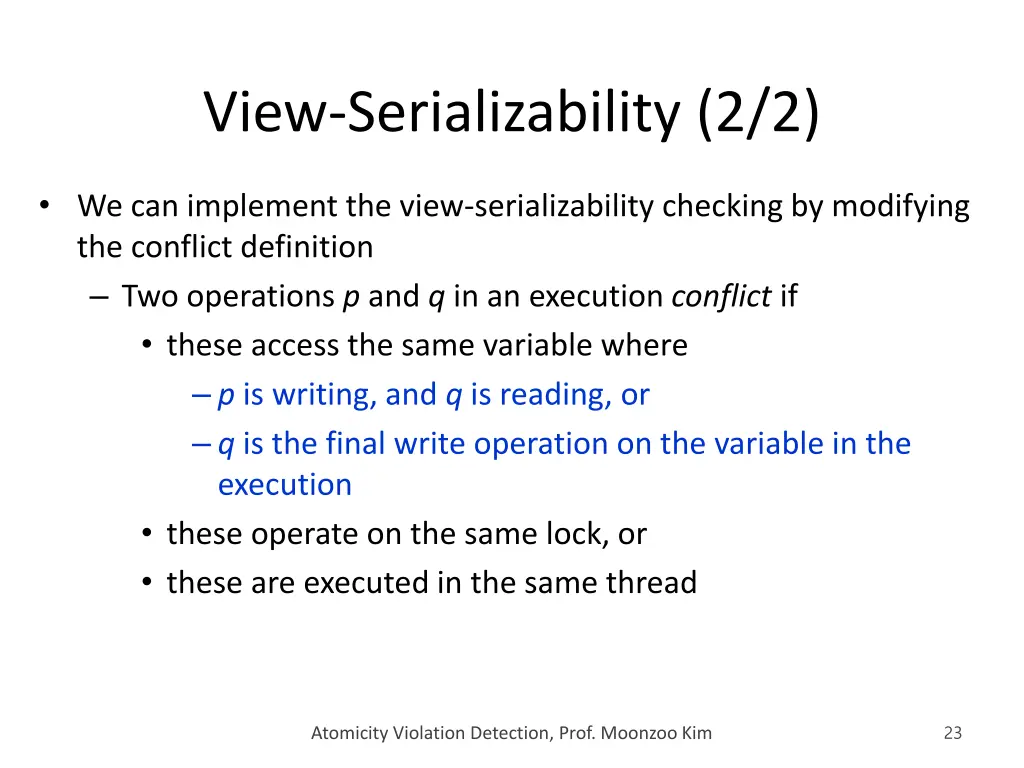 view serializability 2 2