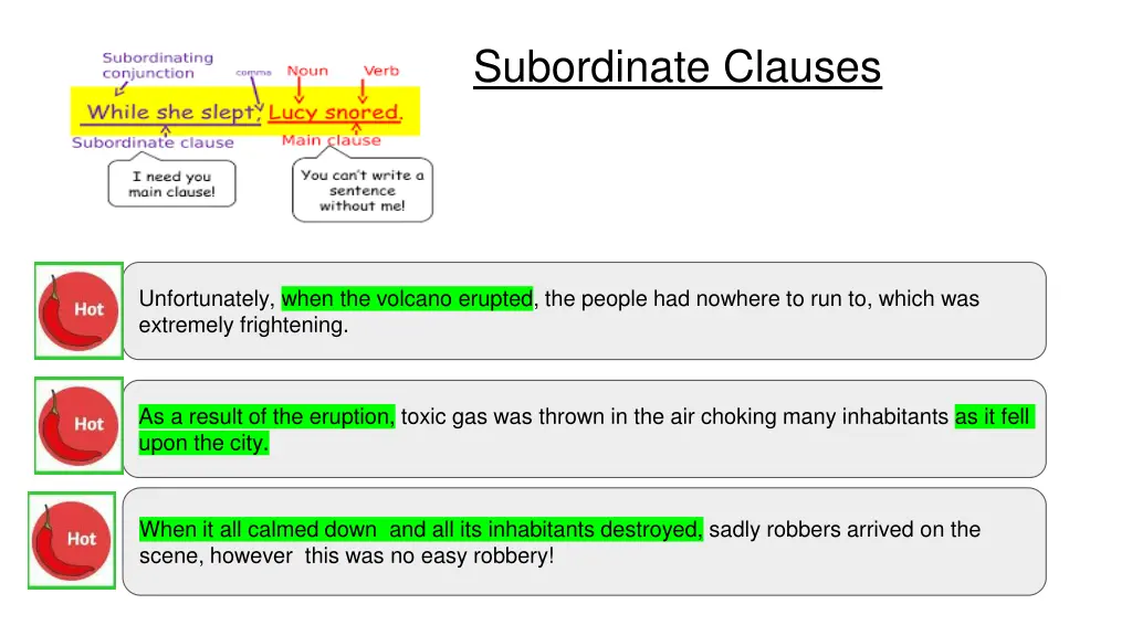 subordinate clauses