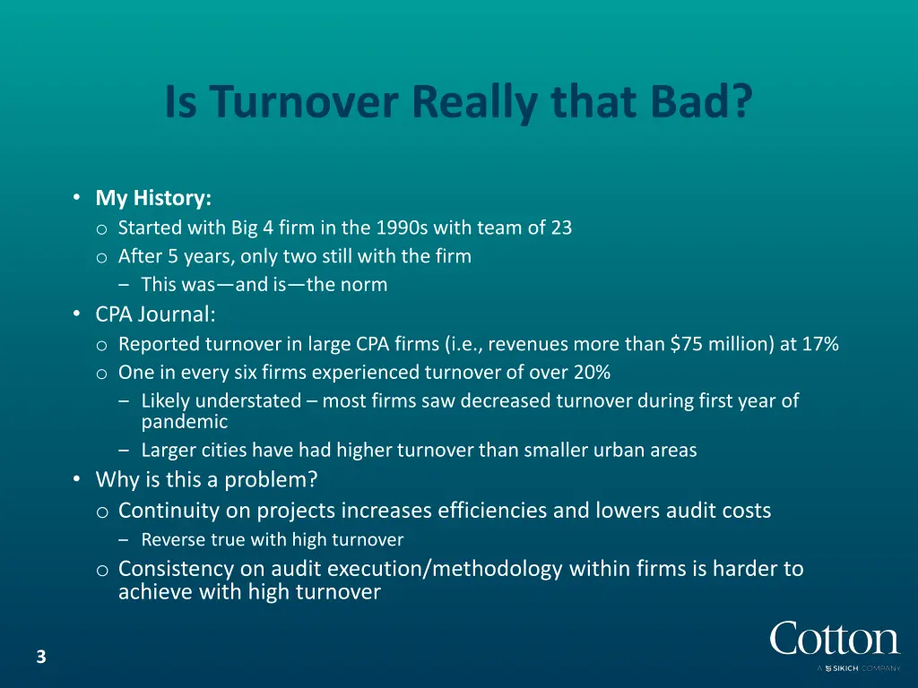 is turnover really that bad