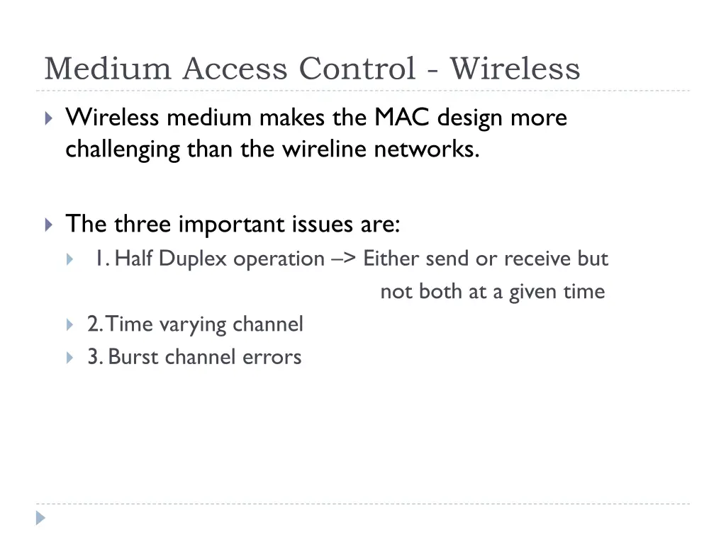 medium access control wireless