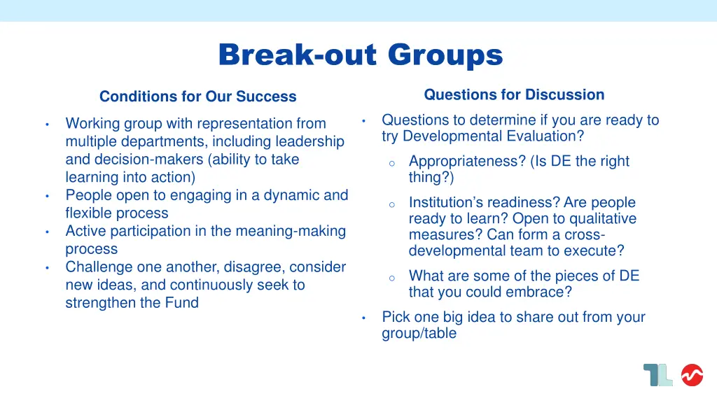 break out groups