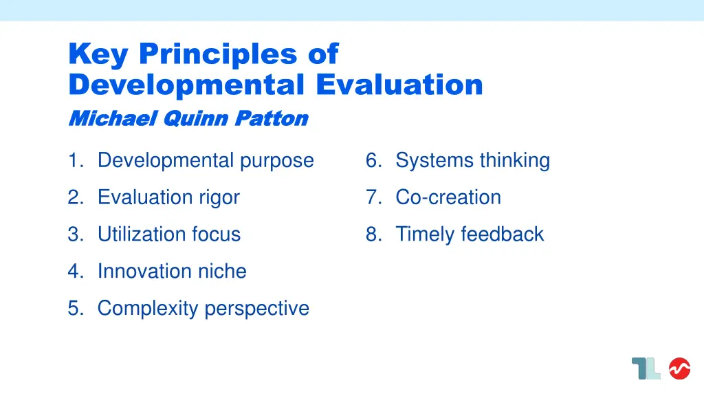 key principles of developmental evaluation