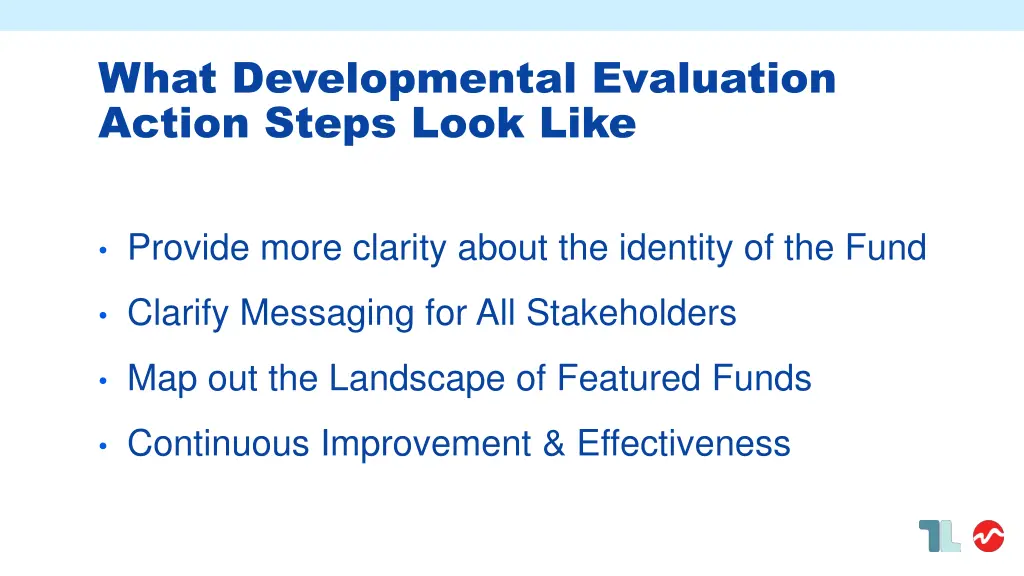 what developmental evaluation action steps look