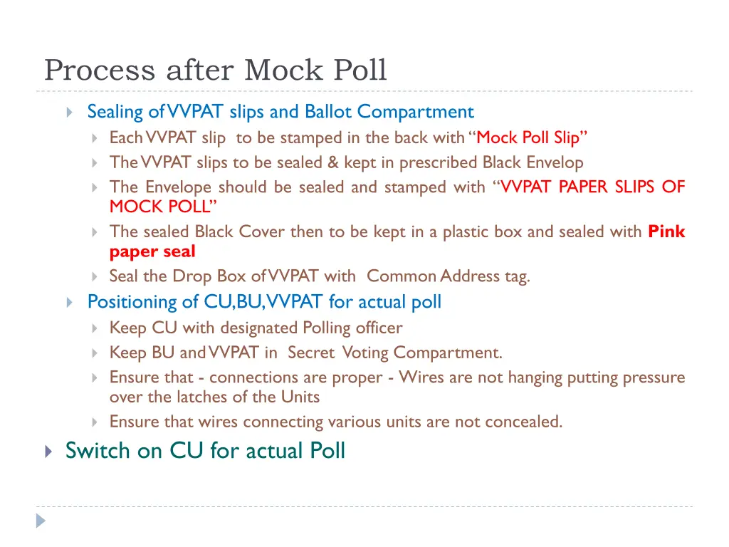 process after mock poll 1