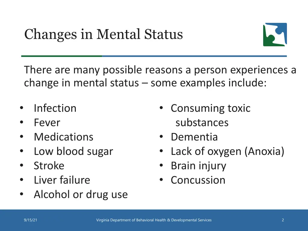 changes in mental status 1