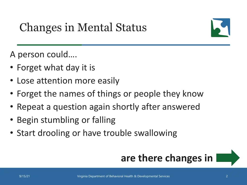 changes in mental status 4