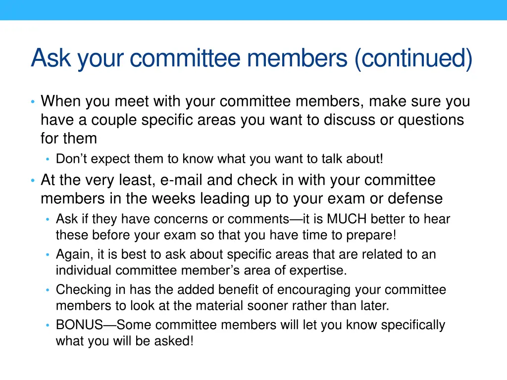 ask your committee members continued