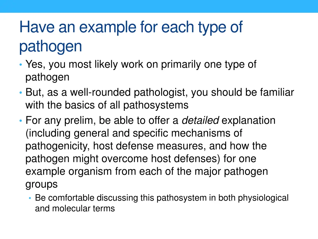 have an example for each type of pathogen